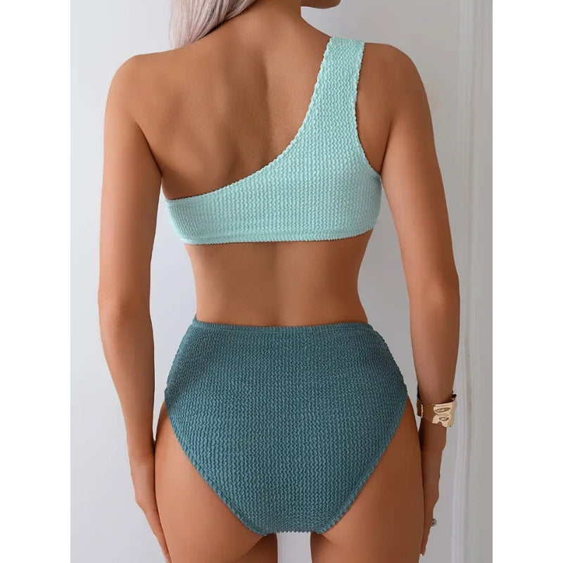 Luna | Asymmetrisk Bikini med Luksuriøs Struktur