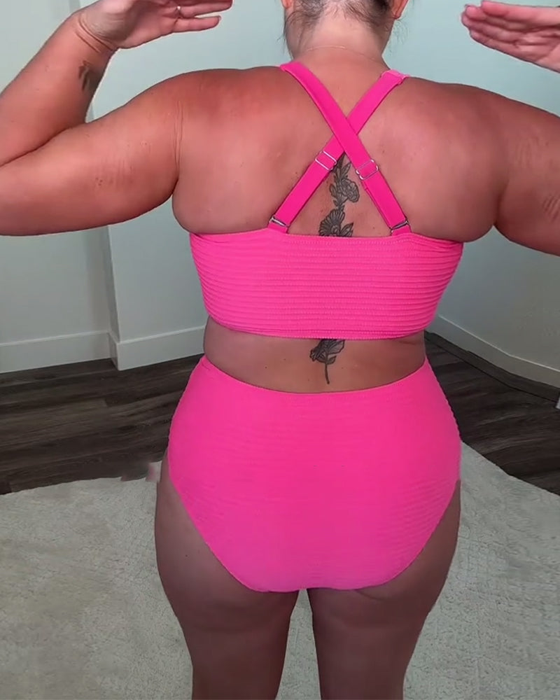 Frederika | Bikini afslappet ensfarvet trekant