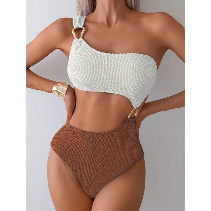 Luna | Asymmetrisk Bikini med Luksuriøs Struktur