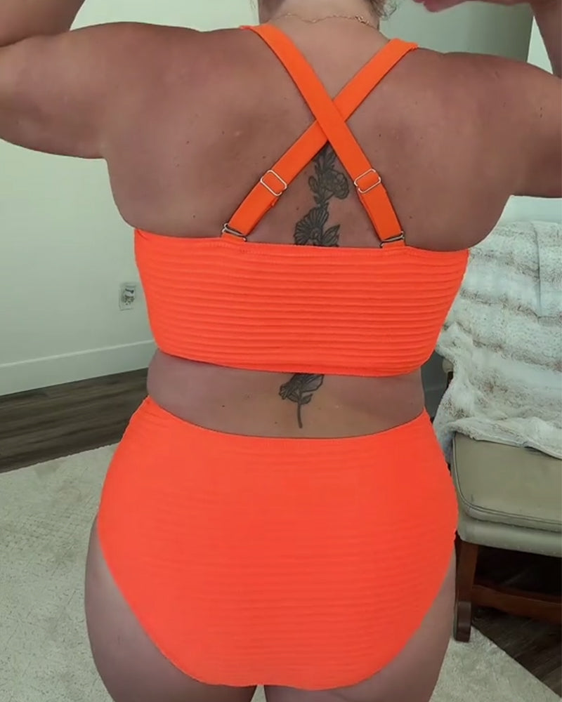 Frederika | Bikini afslappet ensfarvet trekant