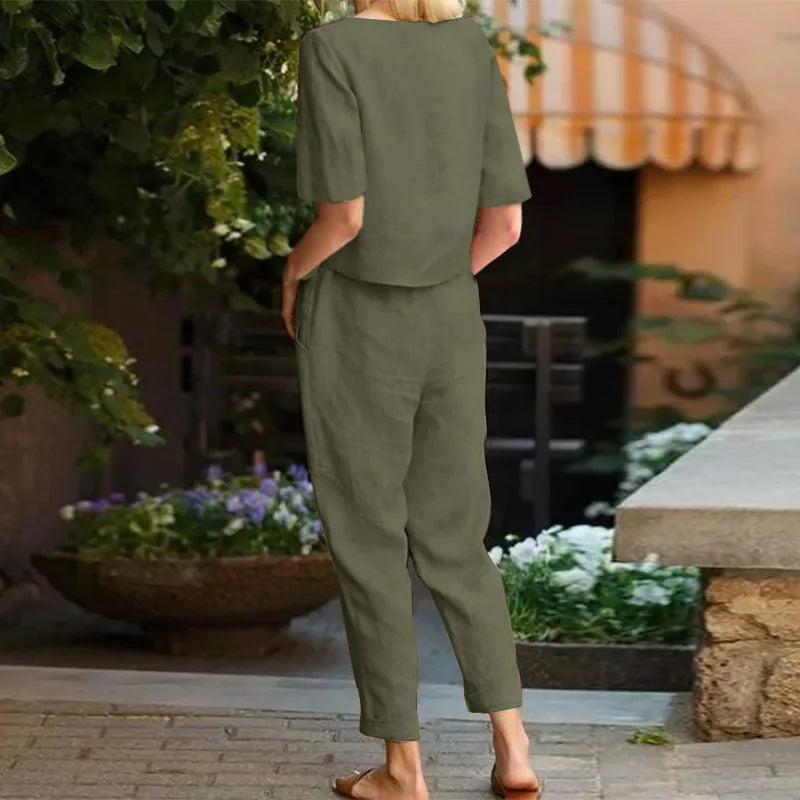 Nika | Elegant Dame Sommer 2-Delt Sæt