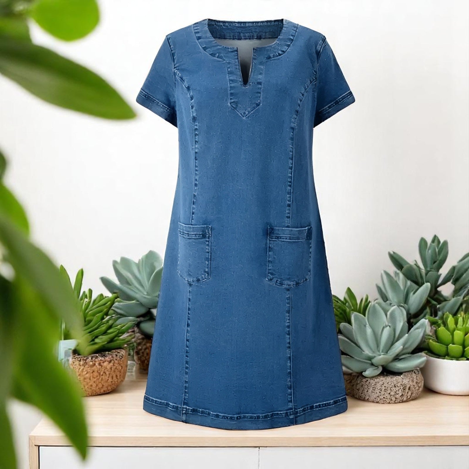 CLARA™ | Denimkjole med lommer