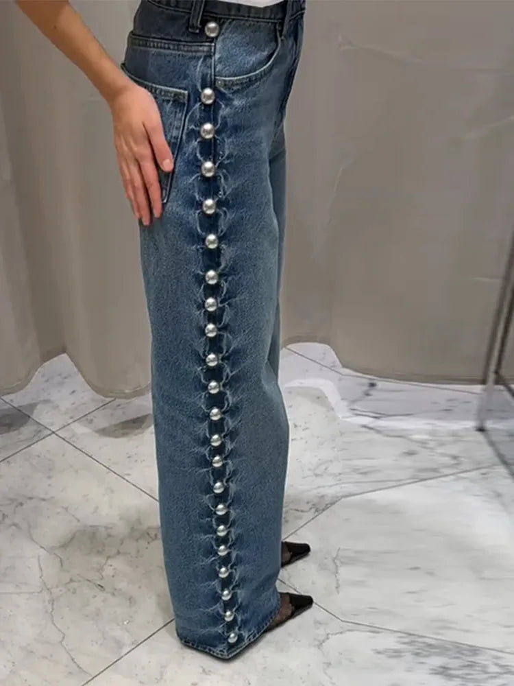 Kelly | Chic Denim Bukser med Vidde og Lige Ben