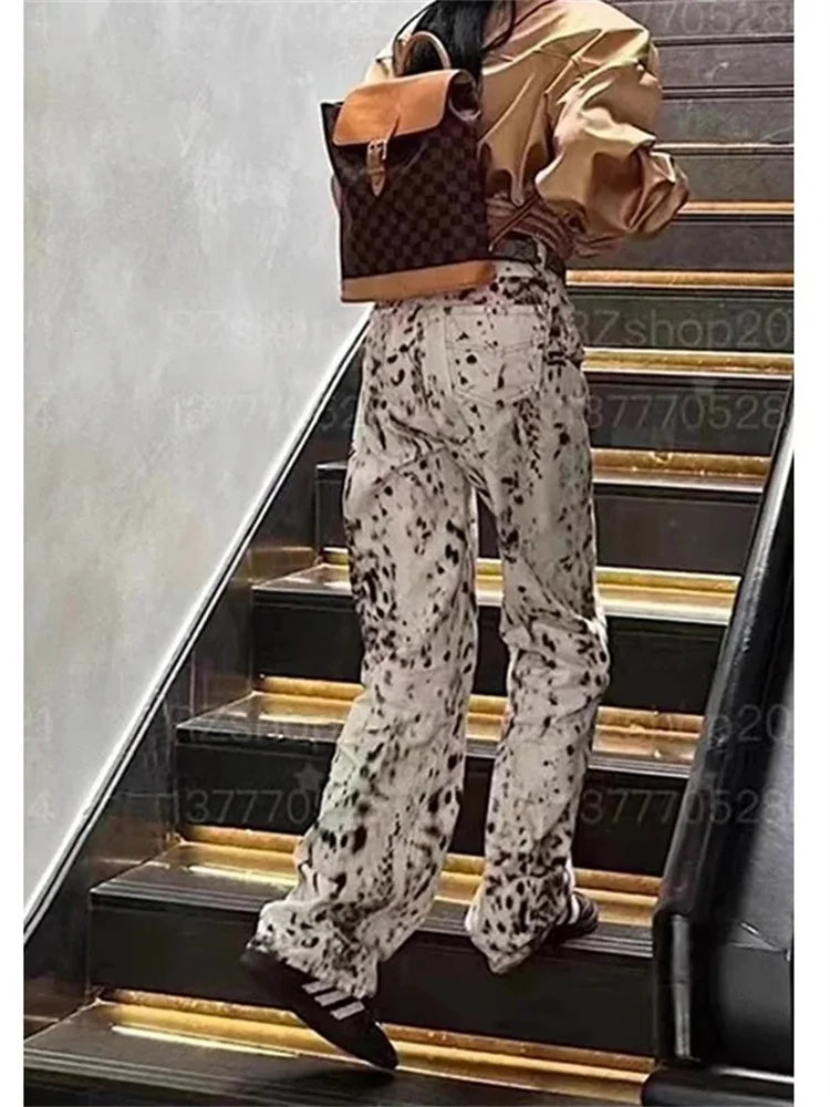 Fina | Statement-jeans med dyreprint-detalje