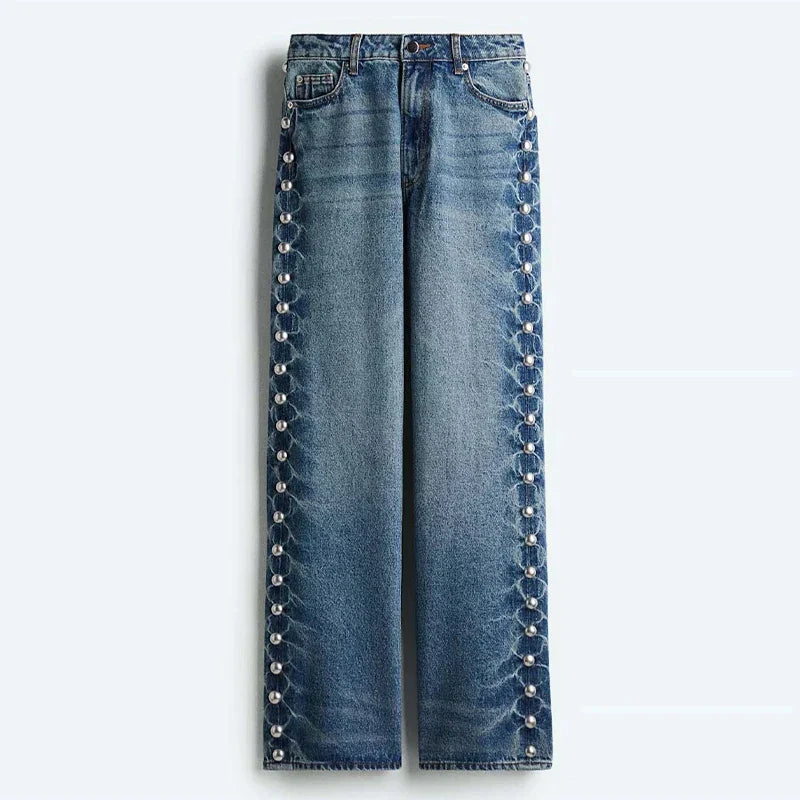 Kelly | Chic Denim Bukser med Vidde og Lige Ben