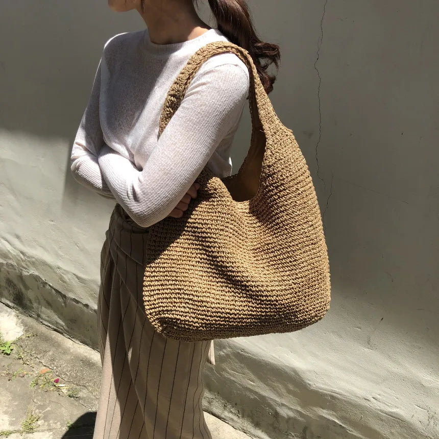 ASHLEY™ | Chic Rattan Skuldertaske
