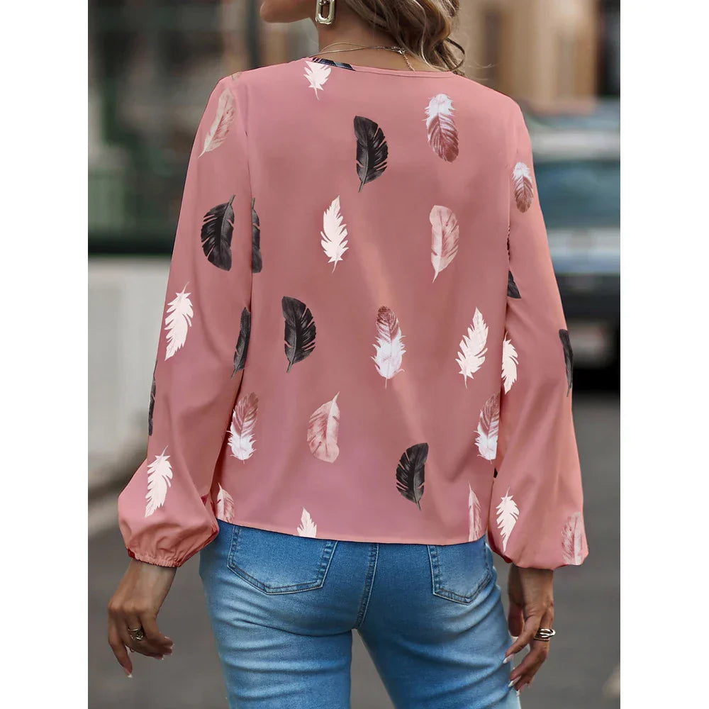 Maureen | Bluse med Fjerprint