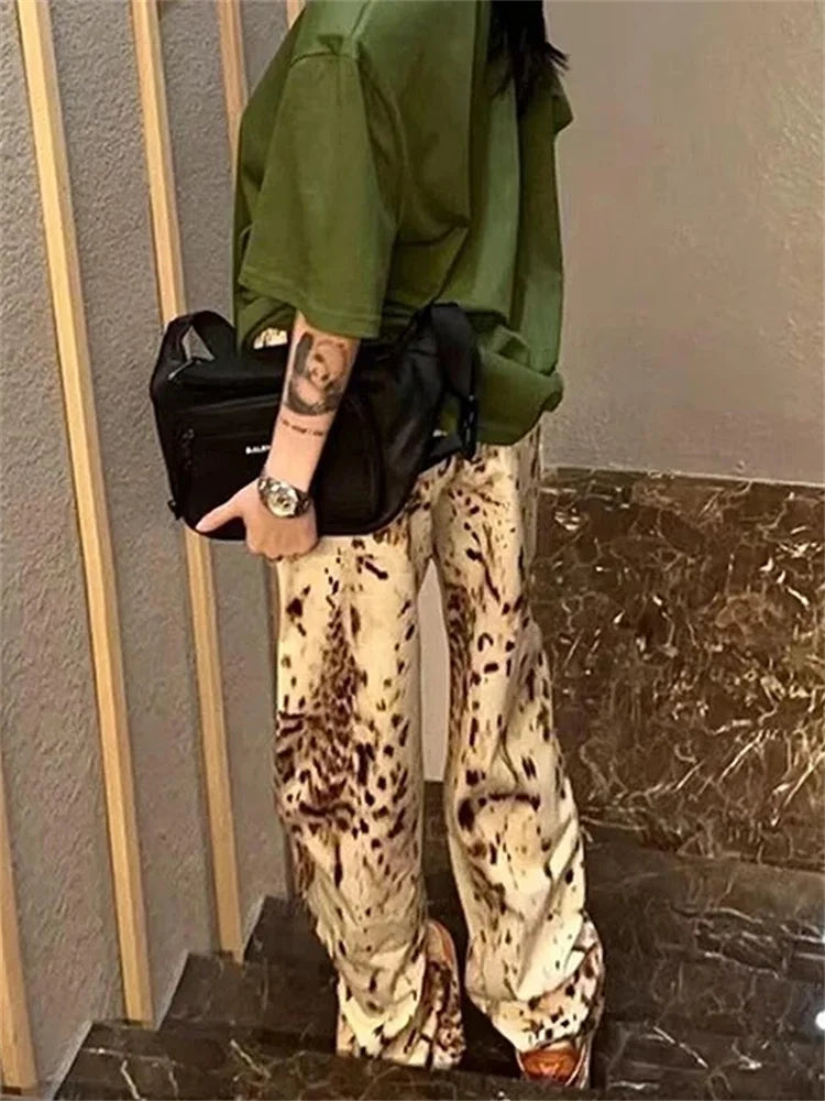 Fina | Statement-jeans med dyreprint-detalje