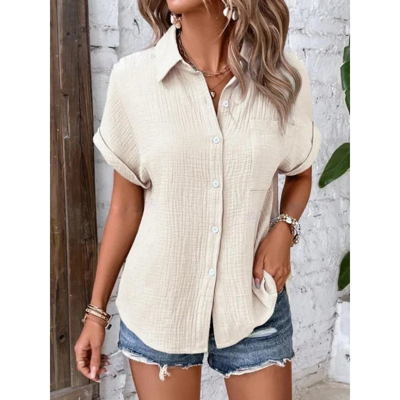 Esme | Luftig Bluse med Knaplukning