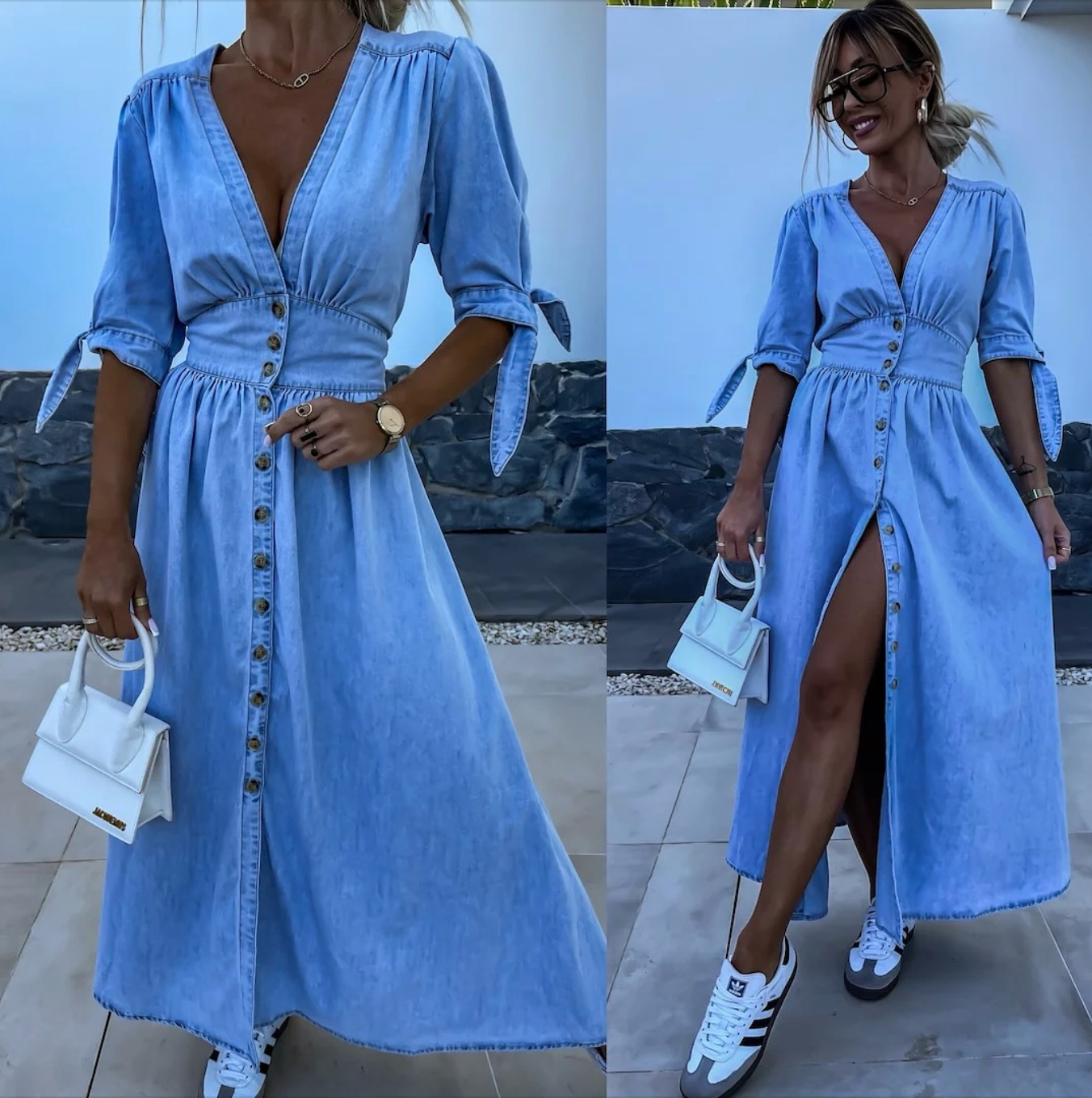 Ava™ | Strålende Denimkjole
