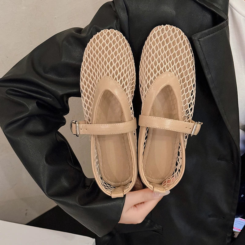 Remi | Luftige Ballerinaer med Justerbar Rem