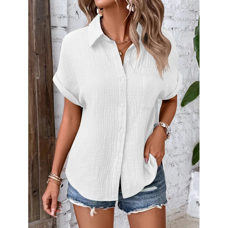 Esme | Luftig Bluse med Knaplukning