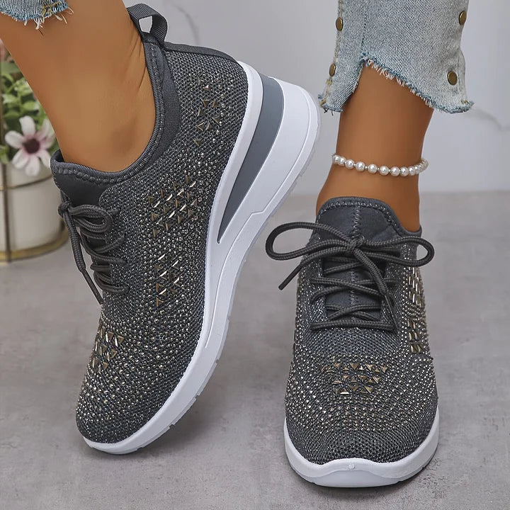 SOFIE™ | Ortopædiske & glitrende sneakers med rhinsten