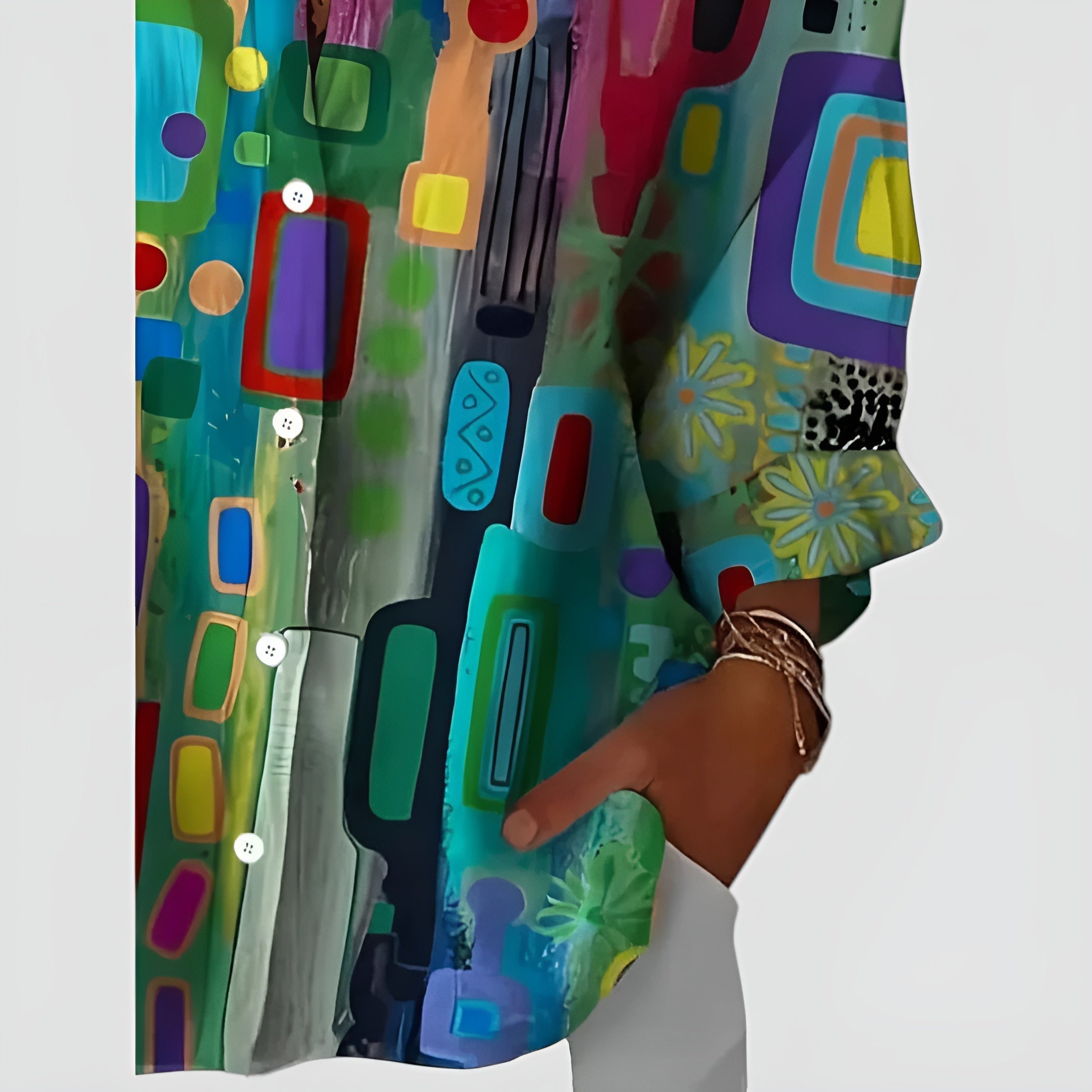 Blanka | Bluse med geometrisk mønster