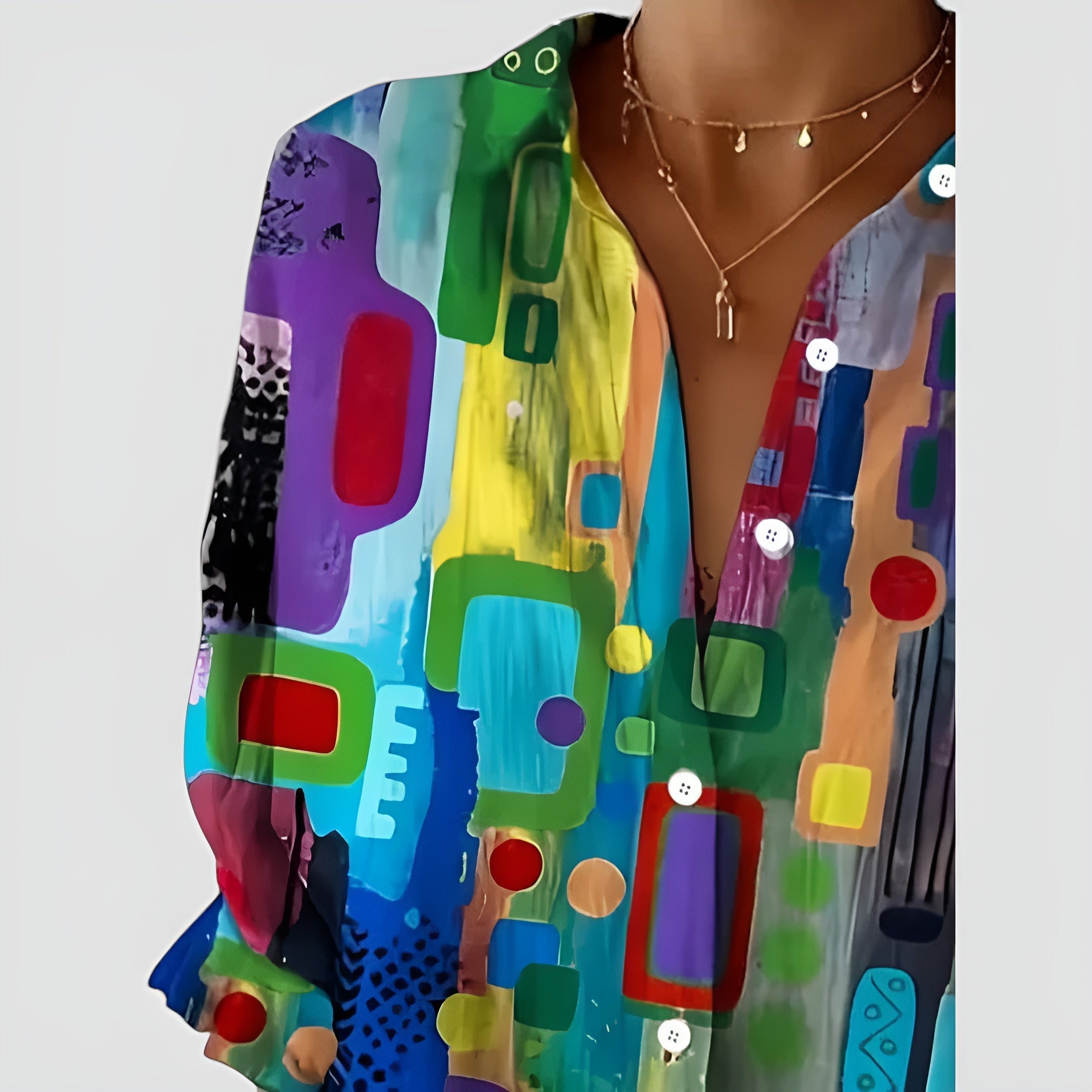 Blanka | Bluse med geometrisk mønster