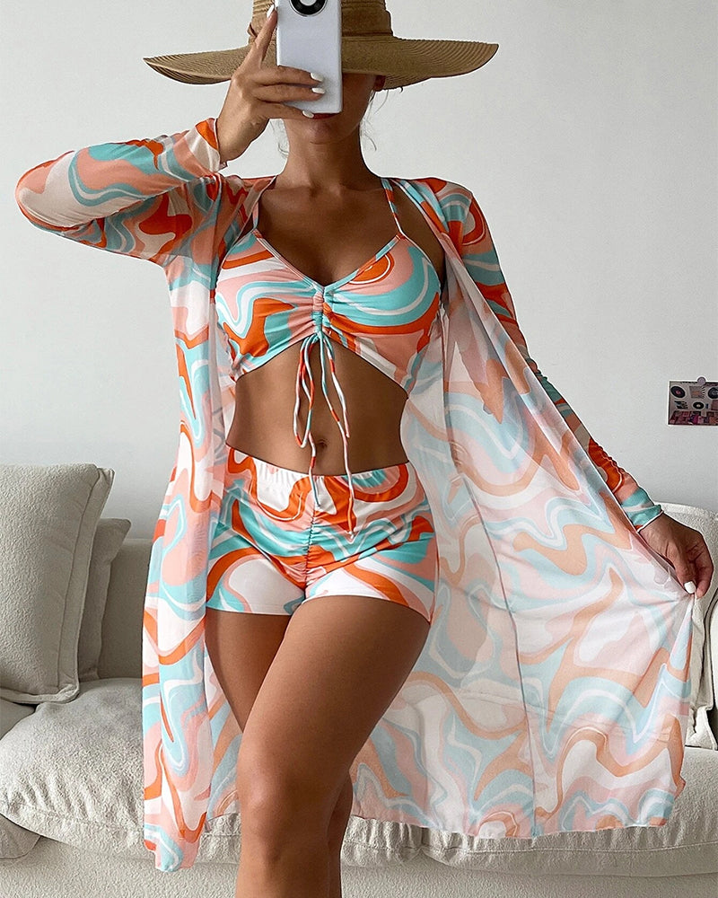 Mia | 3-Delt Bikini Sæt med Print