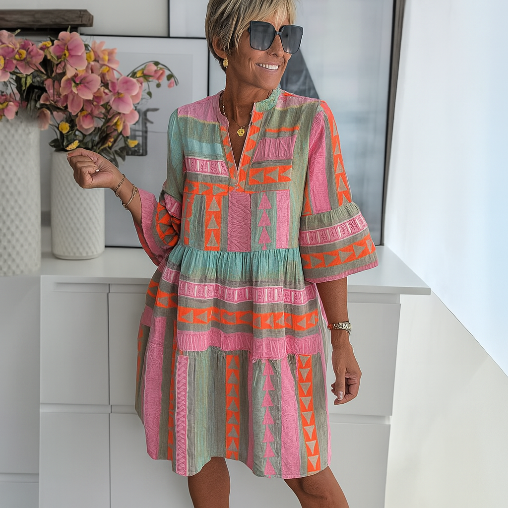 STACEY™ - Broderet Sommerkjole Mini