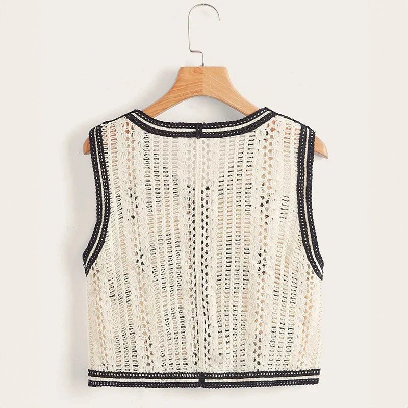 Angeline™ | Gennemsigtig Hæklet Vest