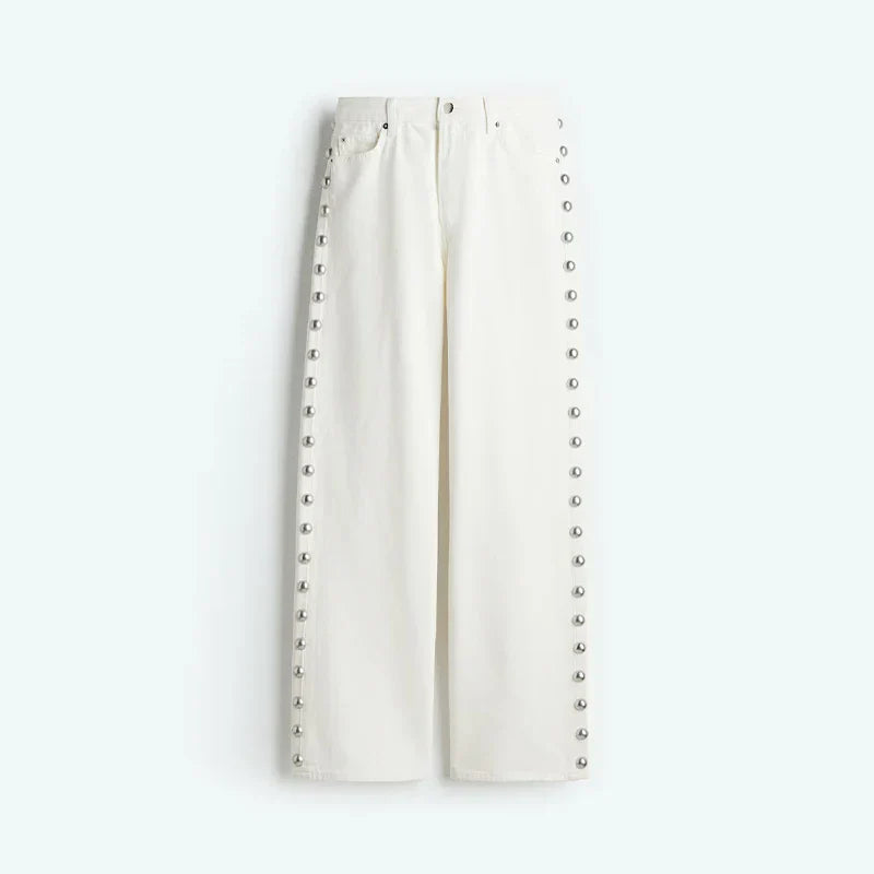 Kelly | Chic Denim Bukser med Vidde og Lige Ben