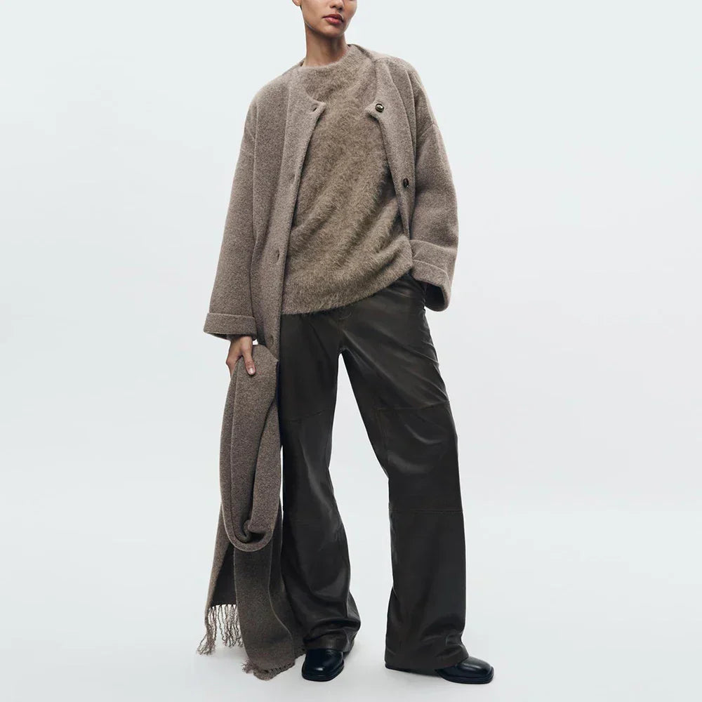 Abigail™ | Strikket Cardigan med Tørklæde