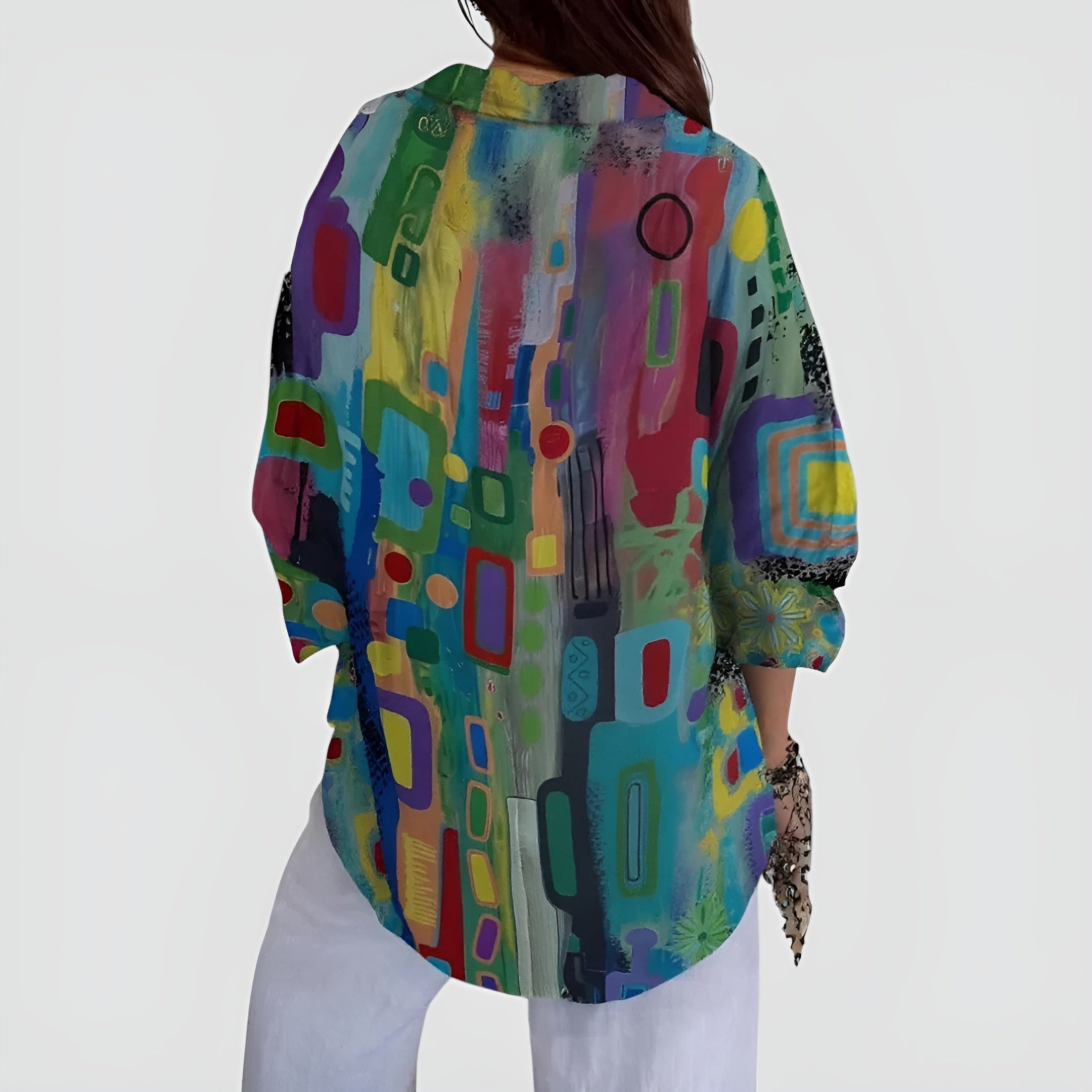 Blanka | Bluse med geometrisk mønster